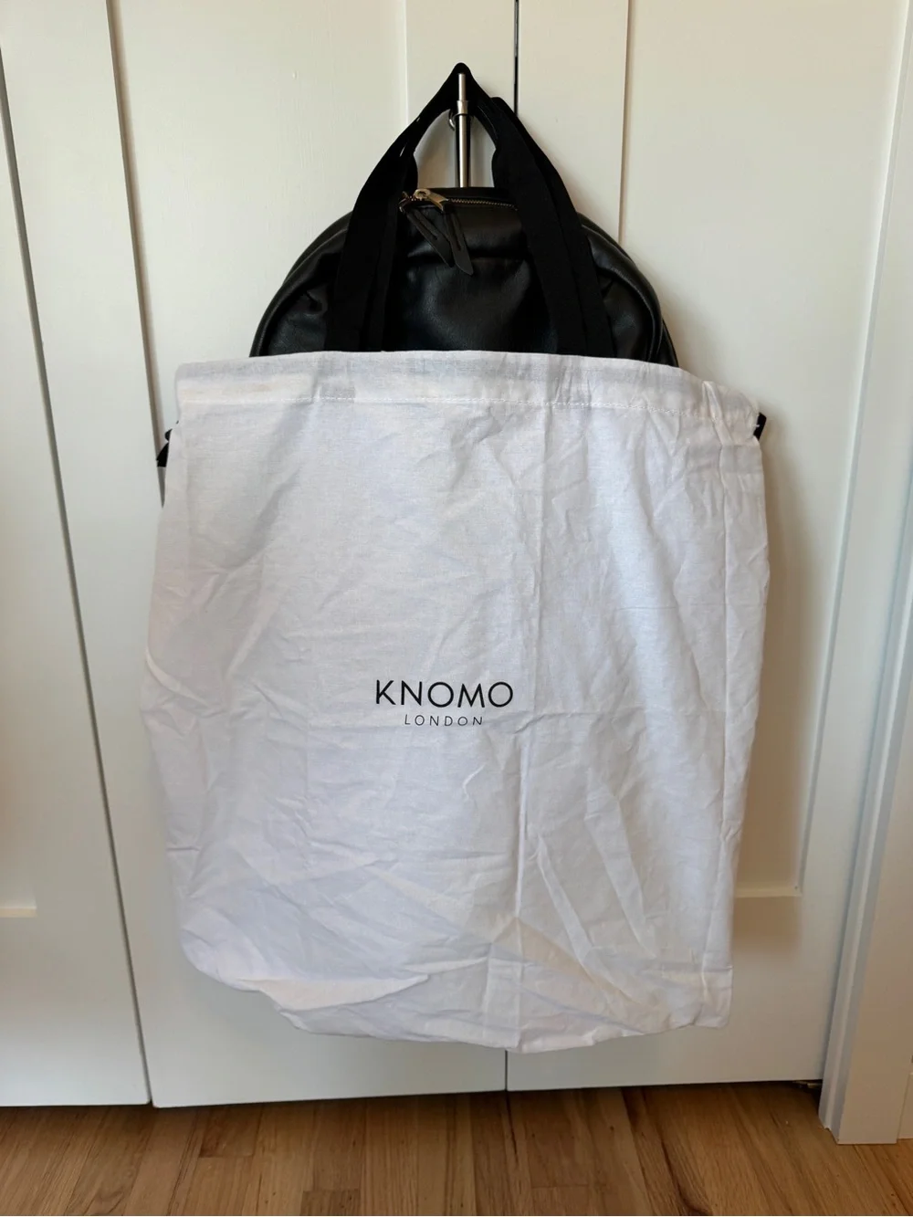 Knomo Beauchamp Leather Backpack in Black Leather